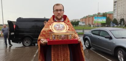 Пребывание мощей великомученика Георгия Победоносца в храме преподобного Серафима Саровского в г.Белоозёрске